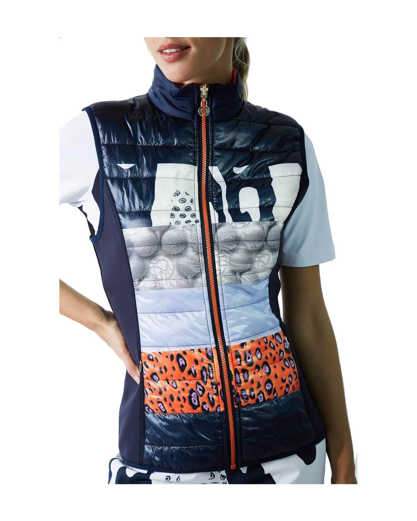 Reversible Graphic Padded Zip Vest