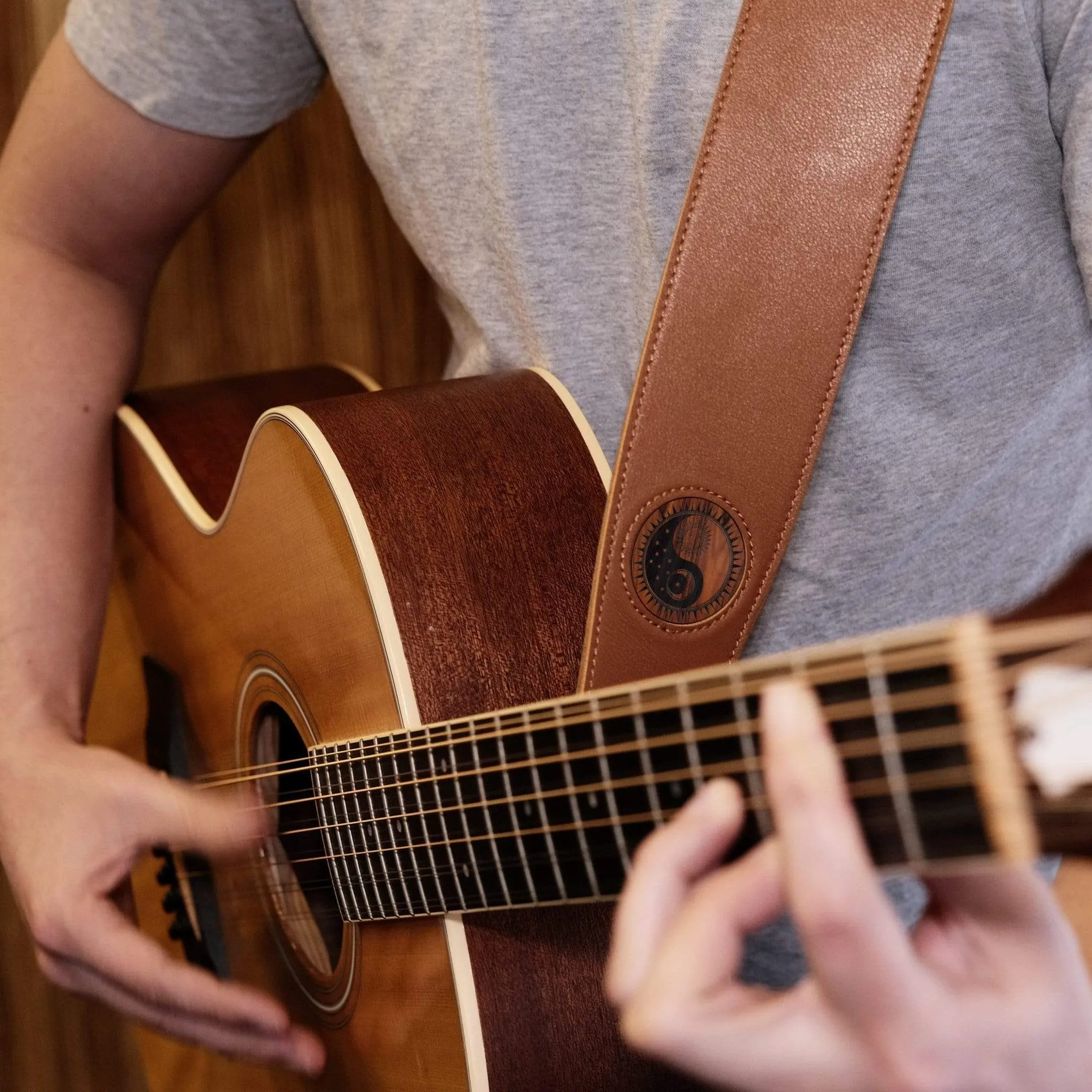 Santos Rosewood & Yin Yang Night & Day Engraving | Italian Leather Strap