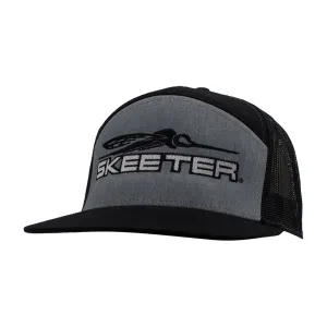 Skeeter Heather Grey/Black 7 Panel Flat Bill