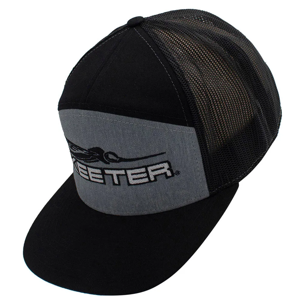 Skeeter Heather Grey/Black 7 Panel Flat Bill