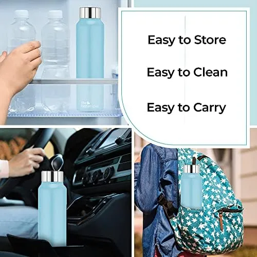 The Better Home FUMATO 1000 Watt 2 Slice Pop-up Toastmate Toaster & Stainless Steel Water Bottle 1 Litre Blue