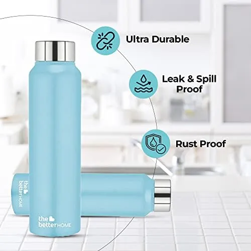 The Better Home FUMATO 1000 Watt 2 Slice Pop-up Toastmate Toaster & Stainless Steel Water Bottle 1 Litre Blue