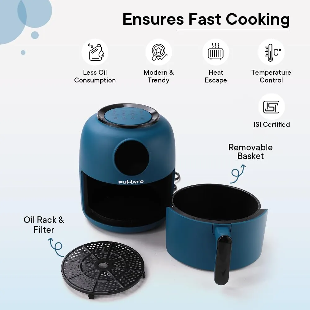 The Better Home FUMATO Aerochef Airfryer Blue & Insulated Bottle 1 litre Blue (Pack of 2)