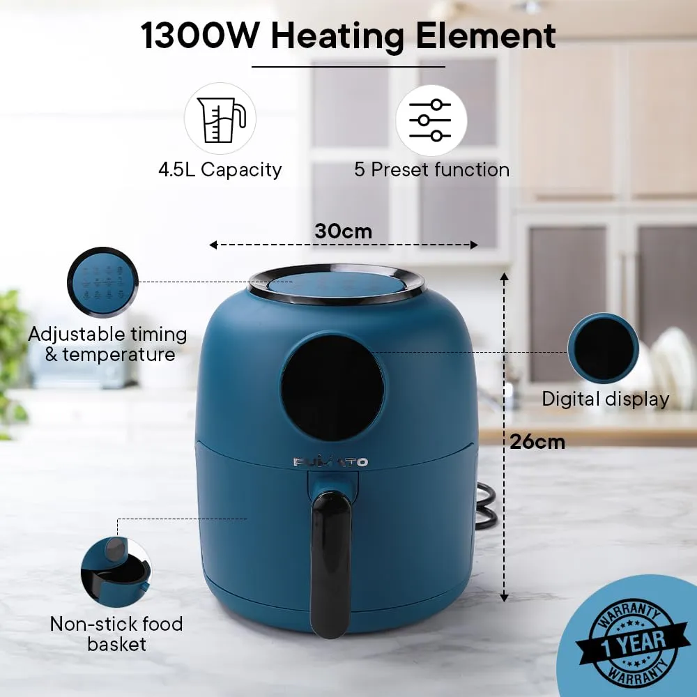 The Better Home FUMATO Aerochef Airfryer Blue & Insulated Bottle 1 litre Blue (Pack of 2)