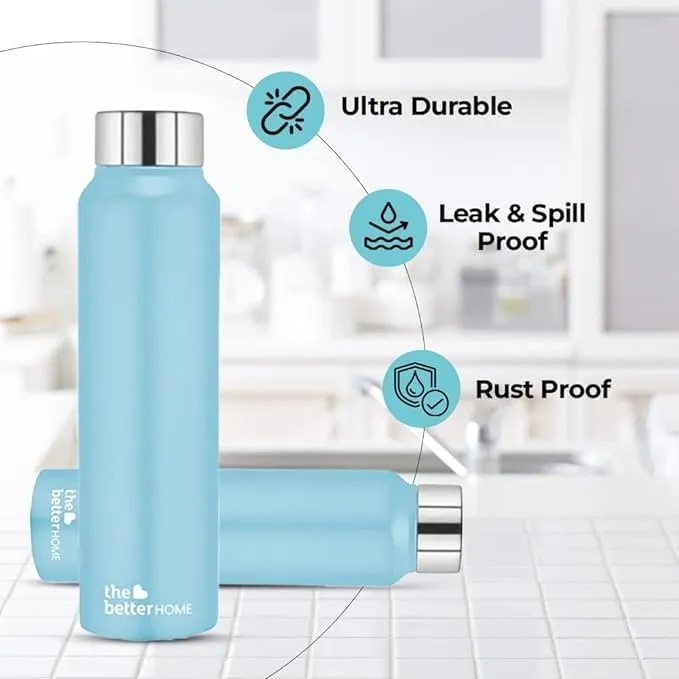 The Better Home FUMATO Aerochef Pro Air fryer With Digital Screen Panel 6.8L LightBlue & Stainless Steel Water Bottle 1 Litre Pack of 3Blue