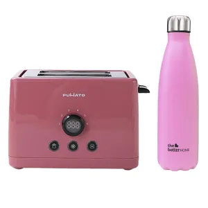 The Better HomeFUMATO Toastmate Toaster Pink & Insulated Bottle 1 litre Pink(Pack of 1)