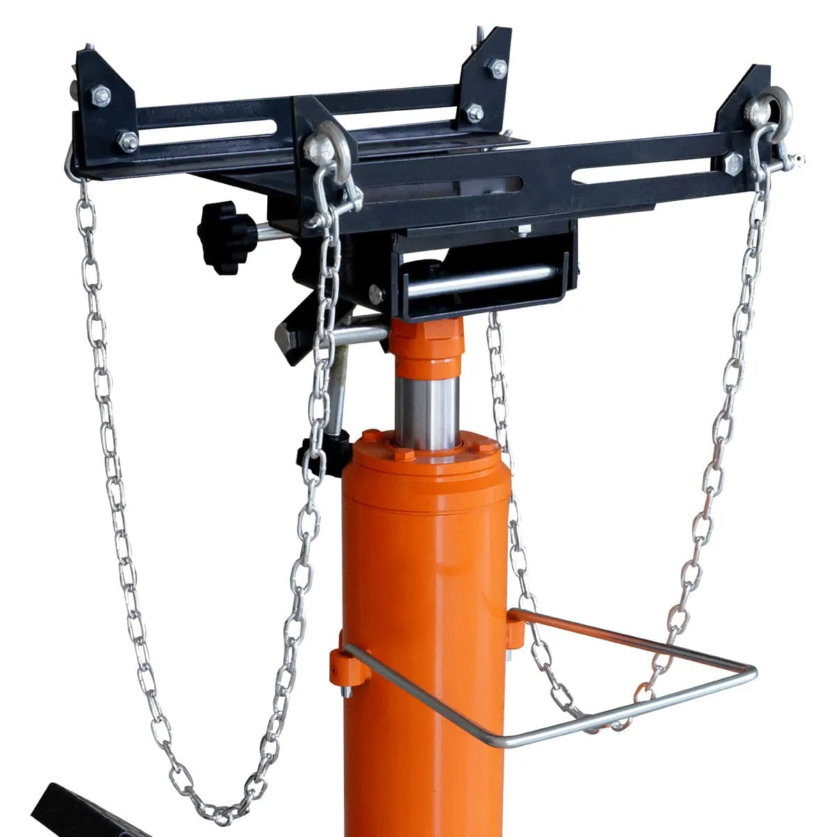 TMG Industrial 1100-lb Two-Stage Telescopic Transmission Jack, Foot Pedal, Swivel Casters, TMG-AJT11