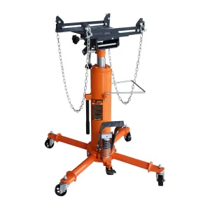 TMG Industrial 1100-lb Two-Stage Telescopic Transmission Jack, Foot Pedal, Swivel Casters, TMG-AJT11