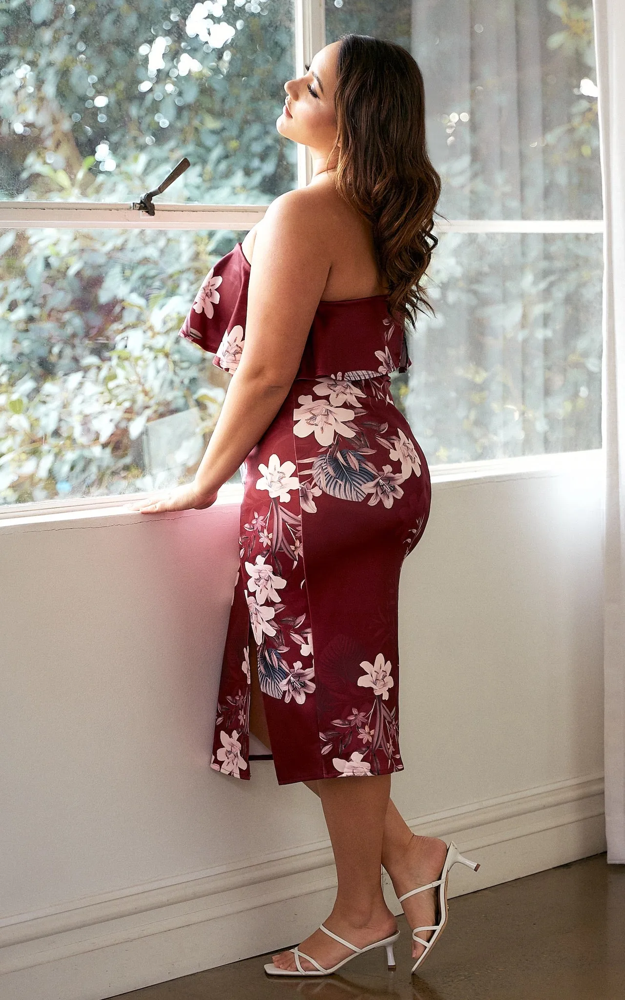 Trisha Dress - Wine Floral