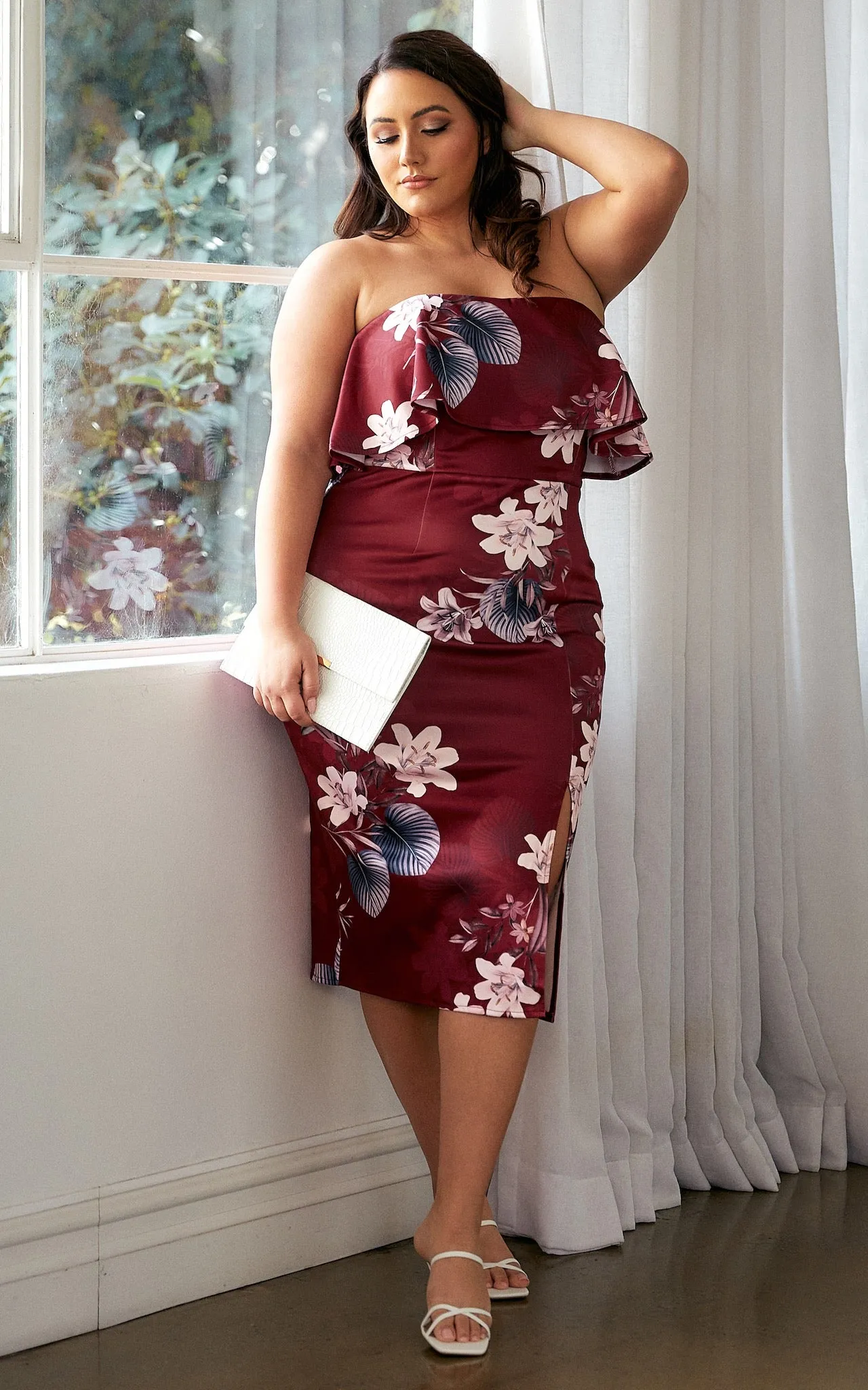 Trisha Dress - Wine Floral