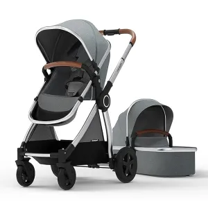 Ultimate 2 Stroller   Bassinet - Grey / Silver Frame