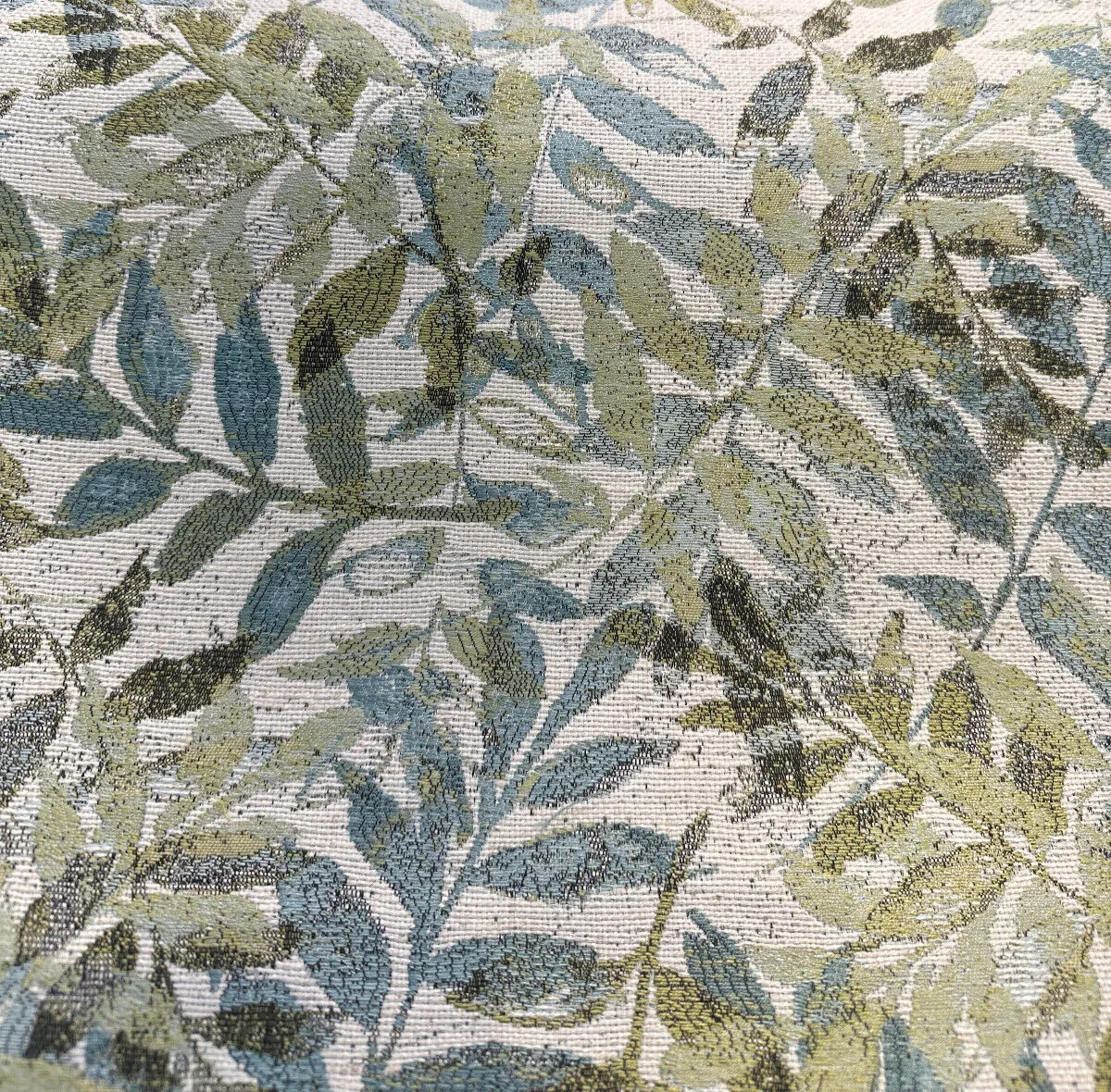 Upholstery Fanwood Leaves Aquamarine Swavelle Chenille Fabric By The Yard