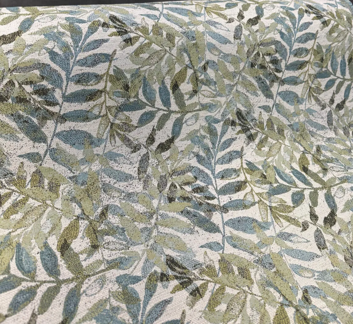 Upholstery Fanwood Leaves Aquamarine Swavelle Chenille Fabric By The Yard