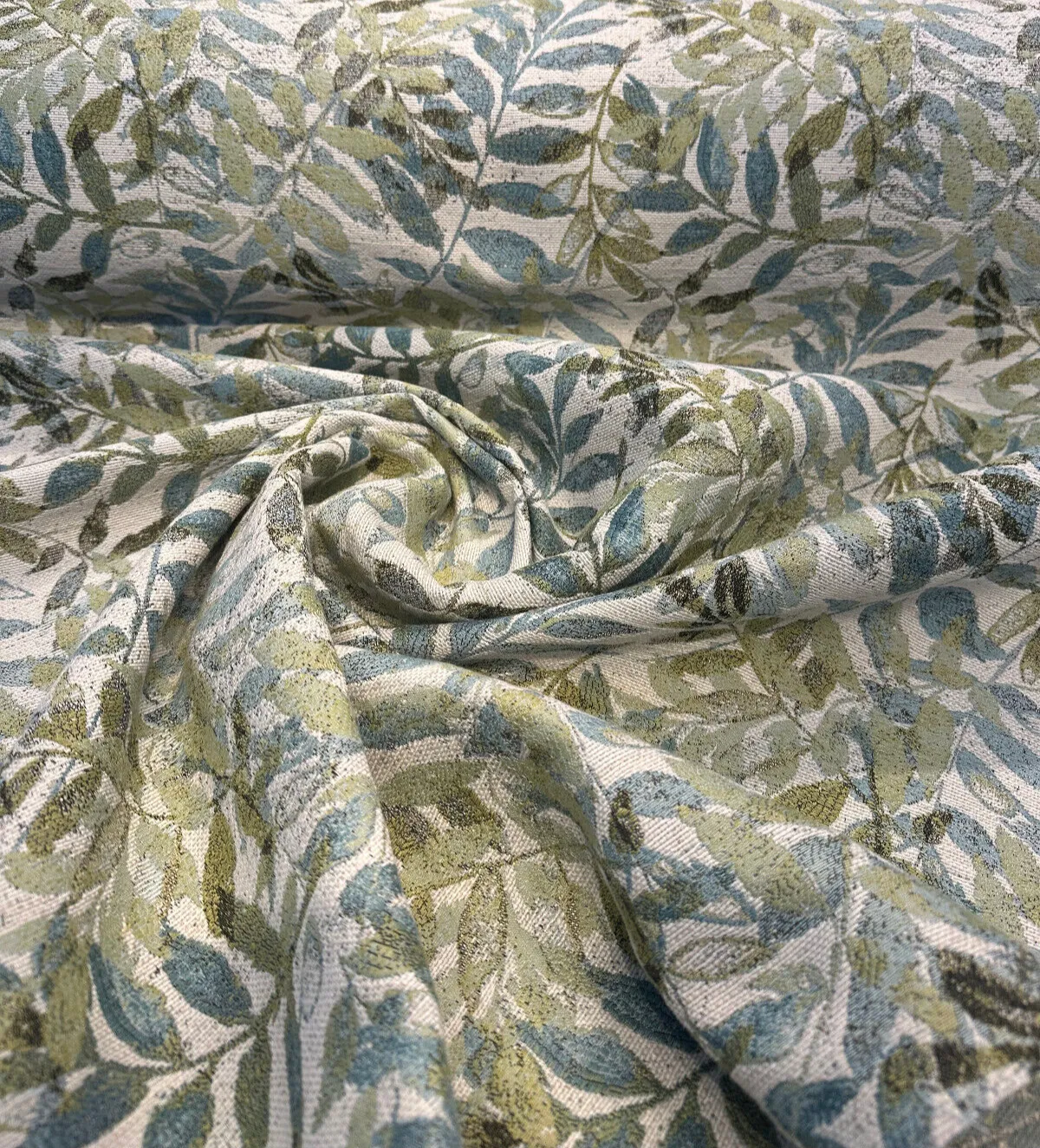 Upholstery Fanwood Leaves Aquamarine Swavelle Chenille Fabric By The Yard