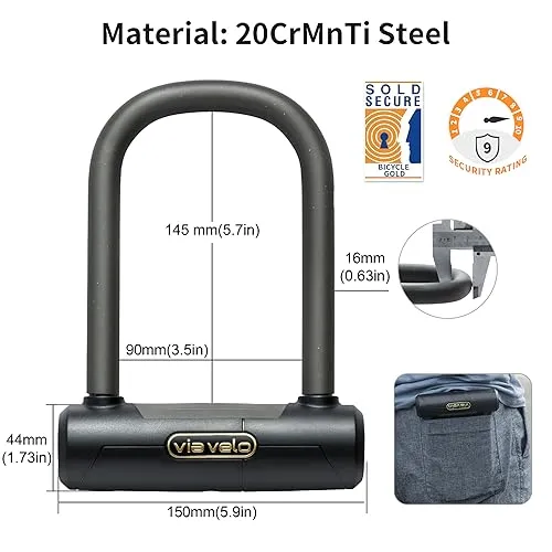 Via Velo Mini U-Lock for E-Bikes & Scooters