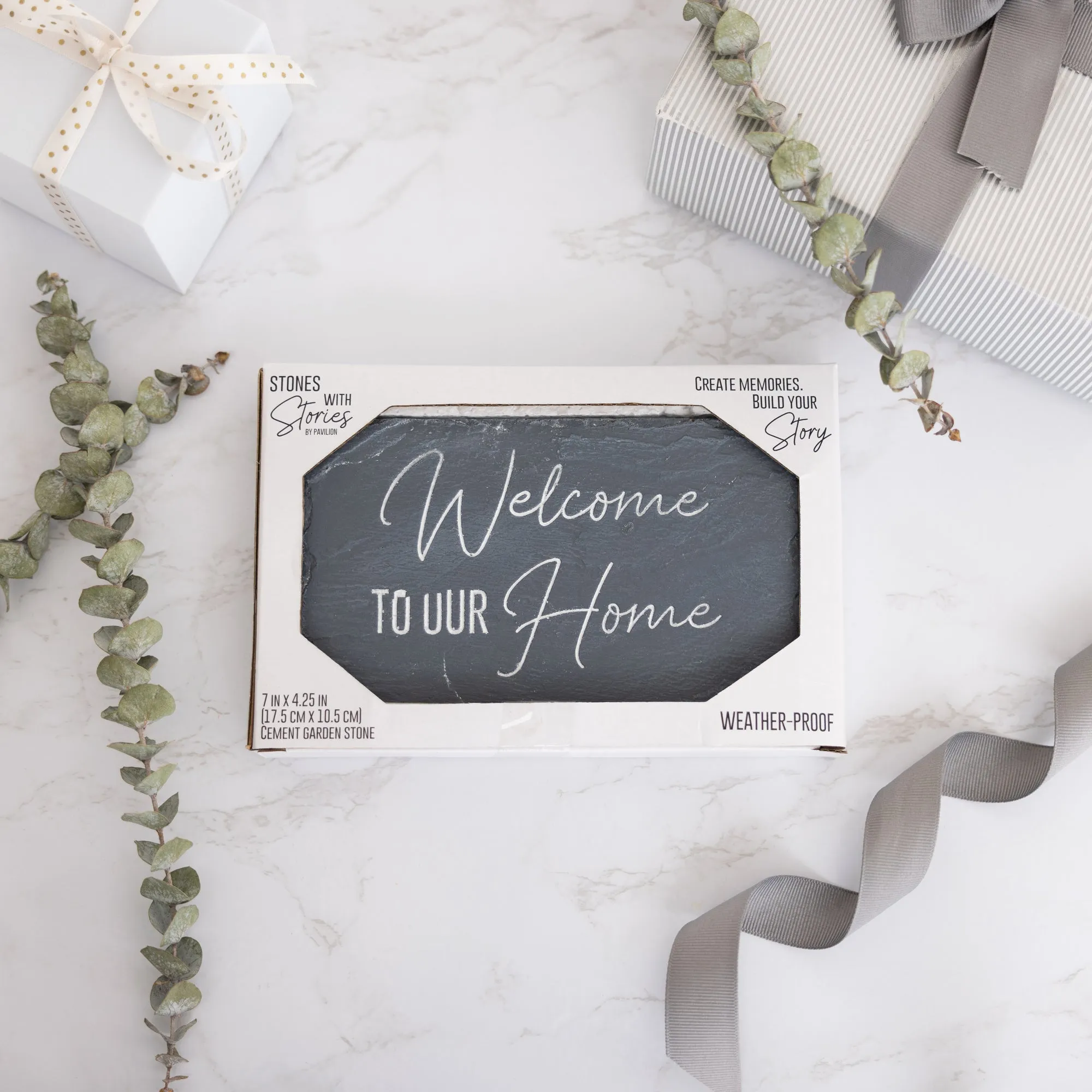 Welcome 7" x 4.25" Garden Stone