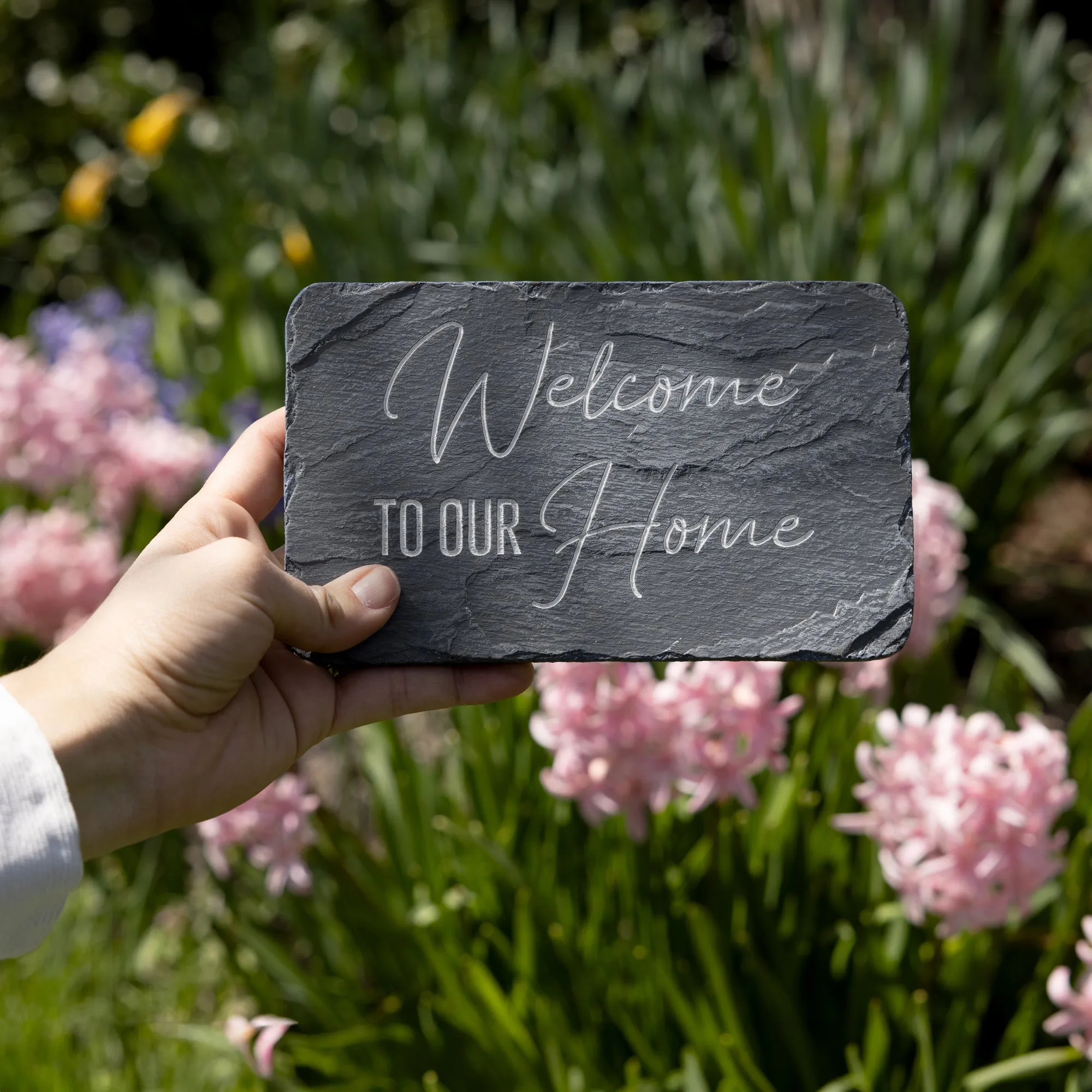 Welcome 7" x 4.25" Garden Stone