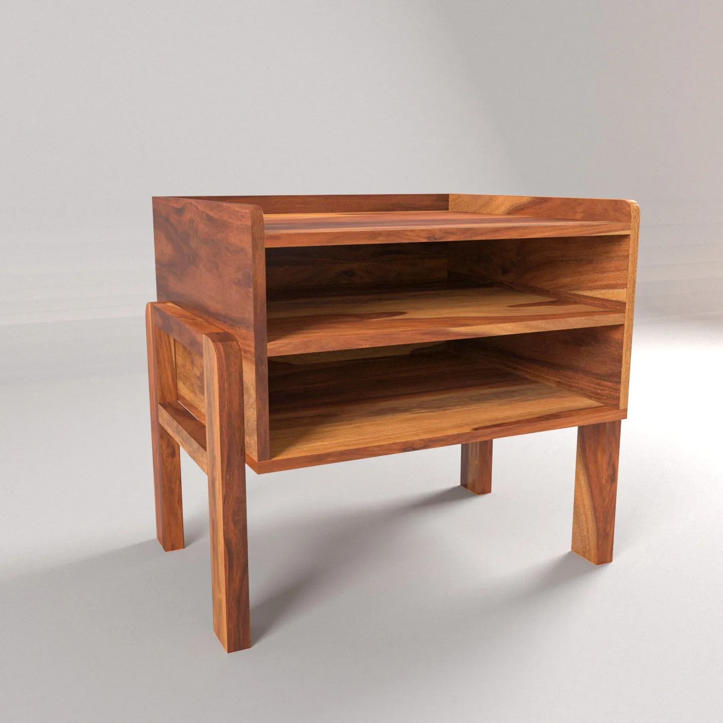 Wide Double Storage Rack Style Open Cabinet