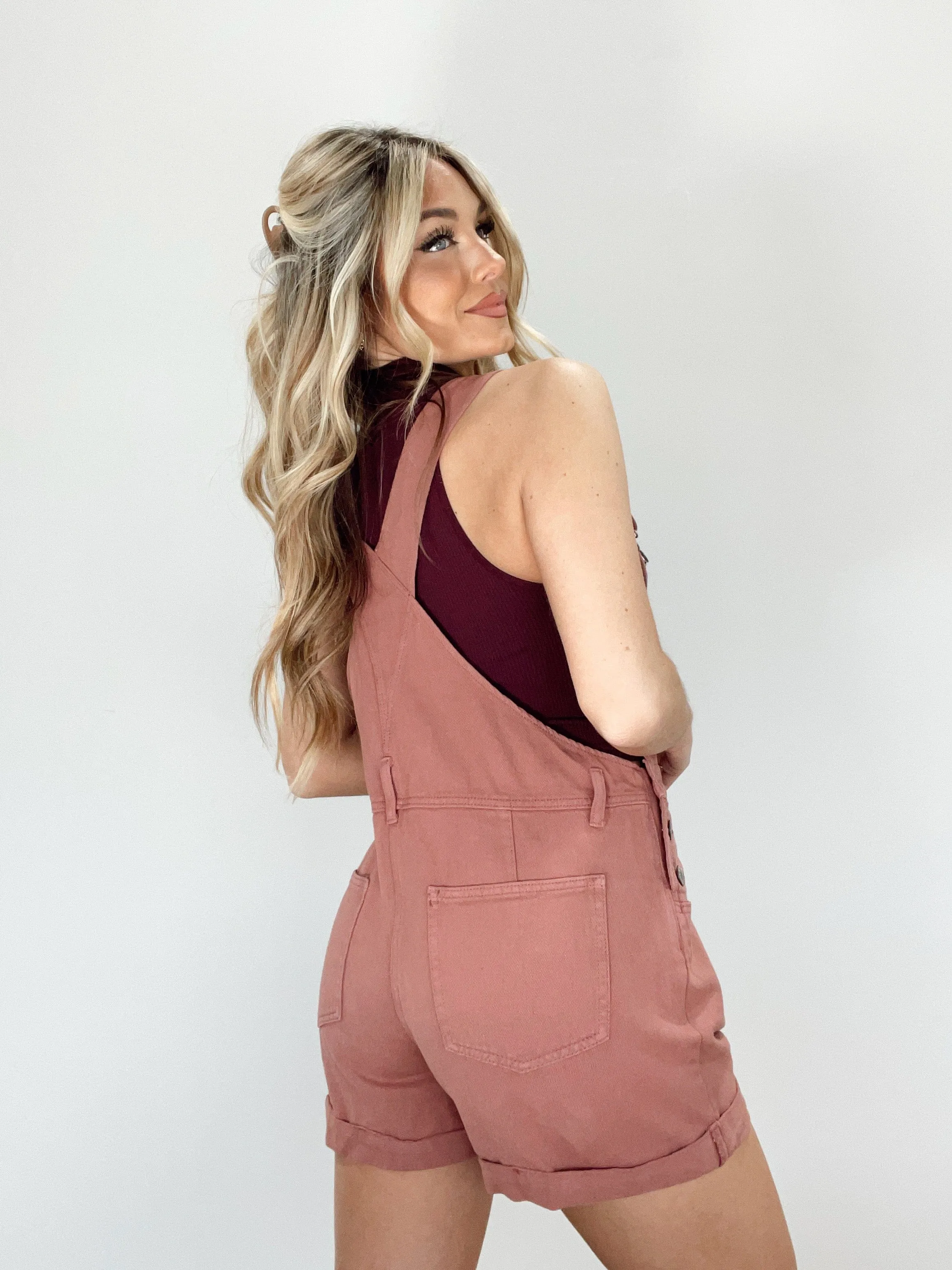 Woodrose Denim Shortalls