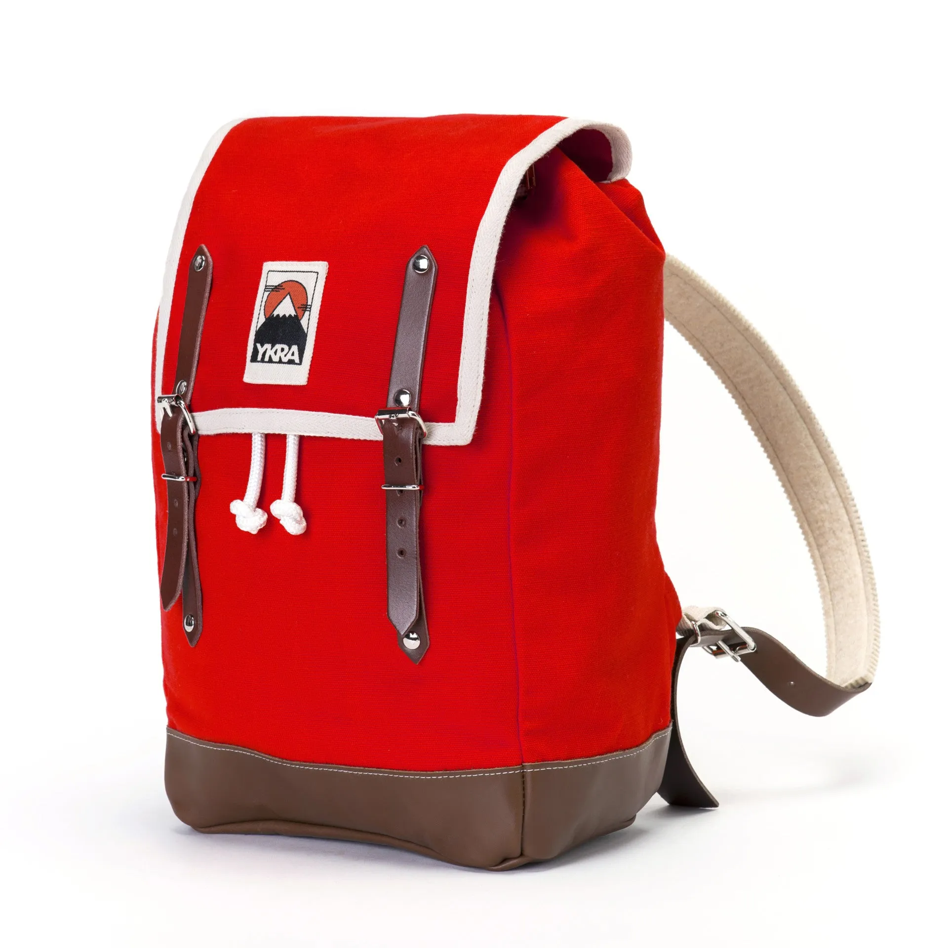 YKRA Matra Mini Leather Strap & Bottom Backpack Red