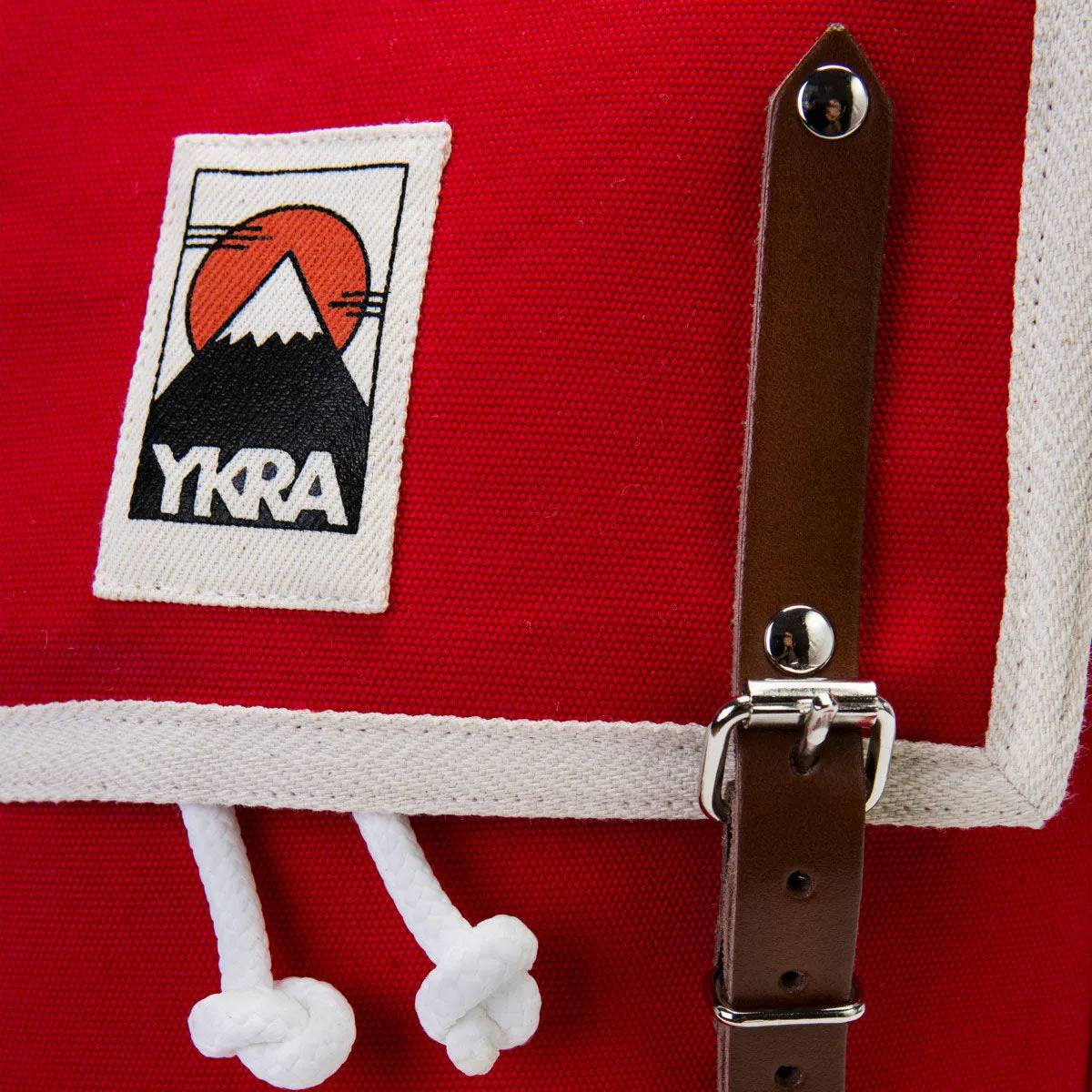 YKRA Matra Mini Leather Strap & Bottom Backpack Red